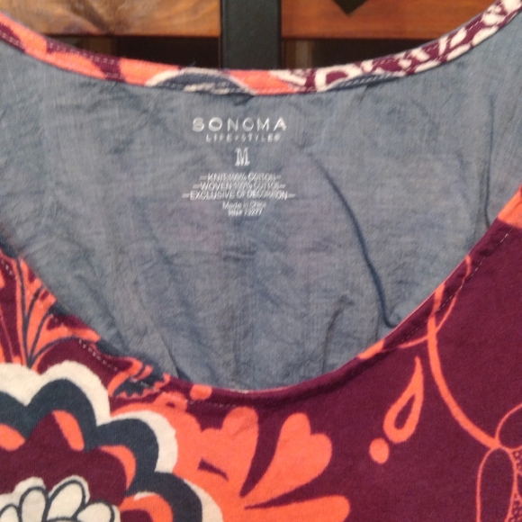 Sonoma Floral/StripeTank Top - Picture 2 of 4